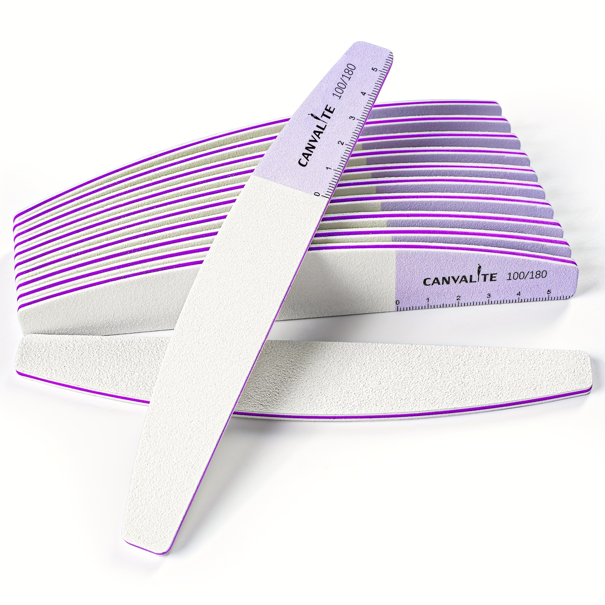 

Canvalite 12pcs Nail File Professional Nail File Reusable Double-sided Emery Board (/180 Grit) With Graduated Line Nail Styling Tools For Women To Use As Christmas Gifts At Home And In Salons