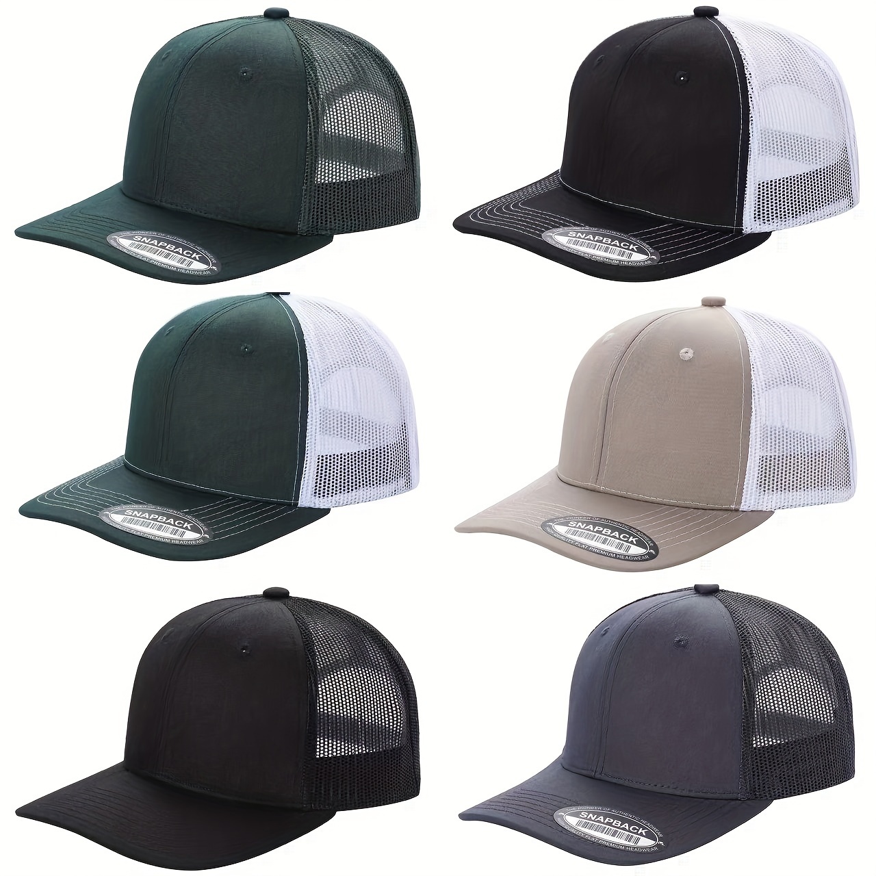 

6pcs Men' Casual Flat Tongue Cap, Breathable And Comfortable, Wear Fit. Suitable For Campus, And Time Matching. Used For Christmas And Other Holiday Gifts