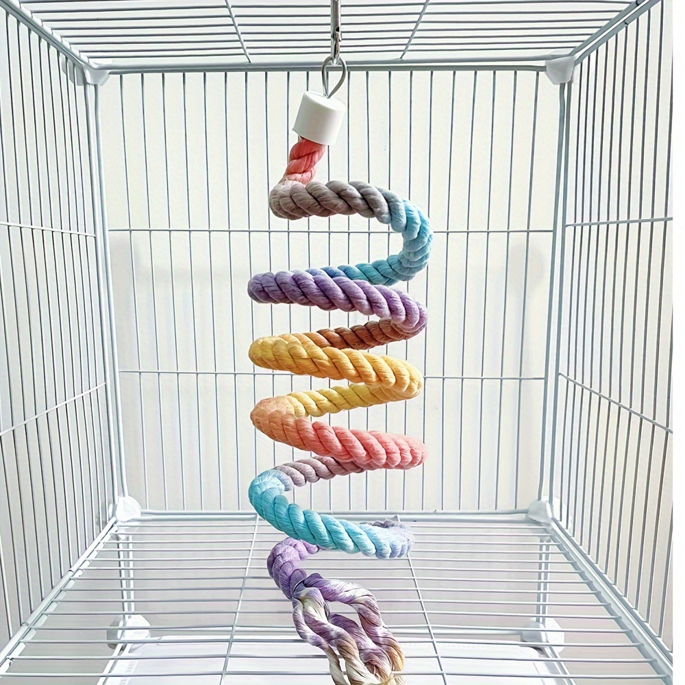Shaped Parrot Rope Perches, Swinging, Rotating Climbing Ropes, Ladders, Standing Poles, Stands, And Birdcage Toys Random Colors