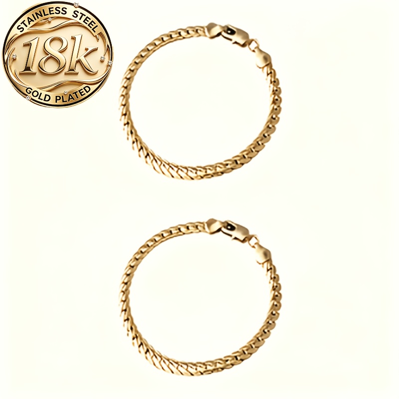 TEMU 2pcs High-quality Bohemian Elegant Style Golden Embossed Bracelet, Light Luxury Women's Bracelet Set, Women's Fashion Jewelry Accessory,