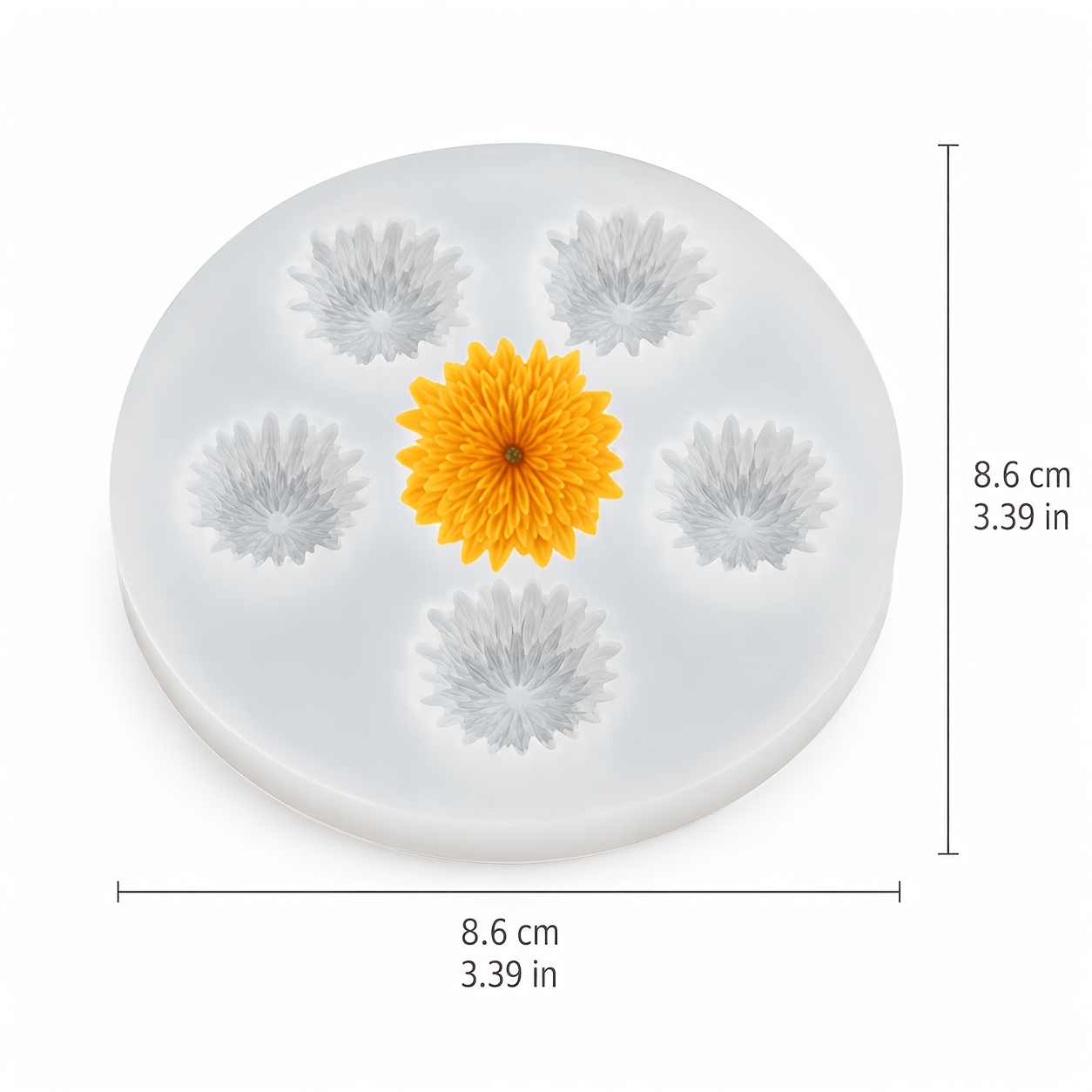 TEMU Stampo per Candele, Stampo in Silicone a 6 a Forma di , Stampo Tridimensionale in Silicone a Forma di , Ornamenti da Scrivania a con Colla, a ,