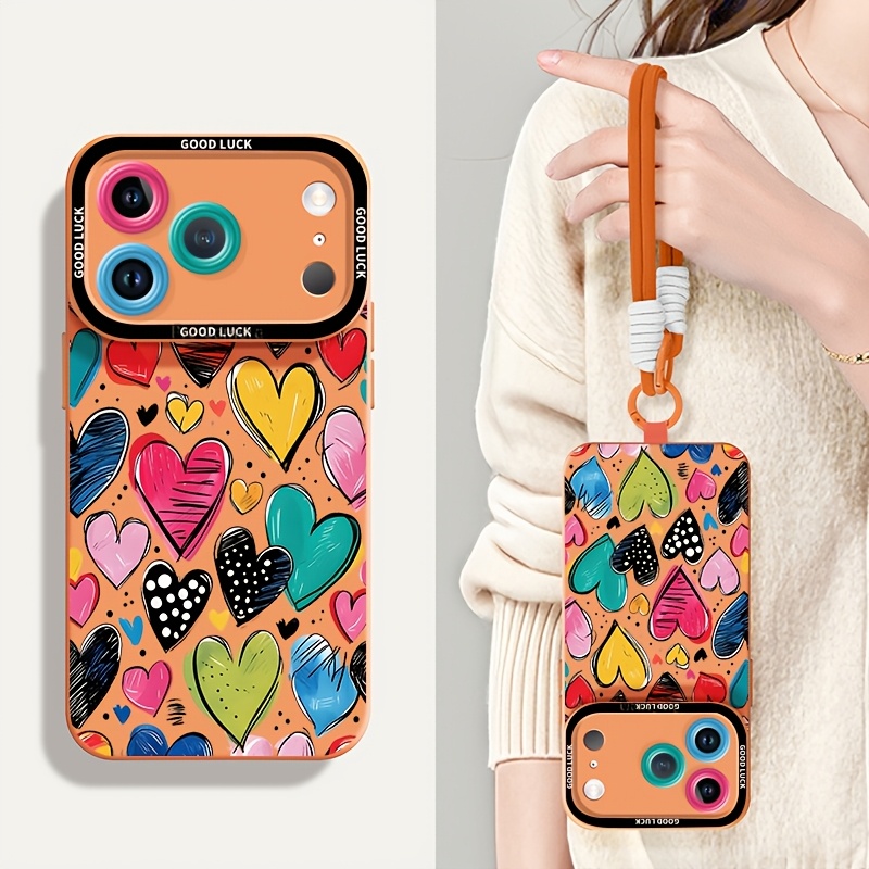 TEMU para teléfono: para iPhone 18 Pro Max 17 16 15 14 13 12 11, fundas con cordón cruzado largo para colgar, dos opciones de cordón corto, práctica