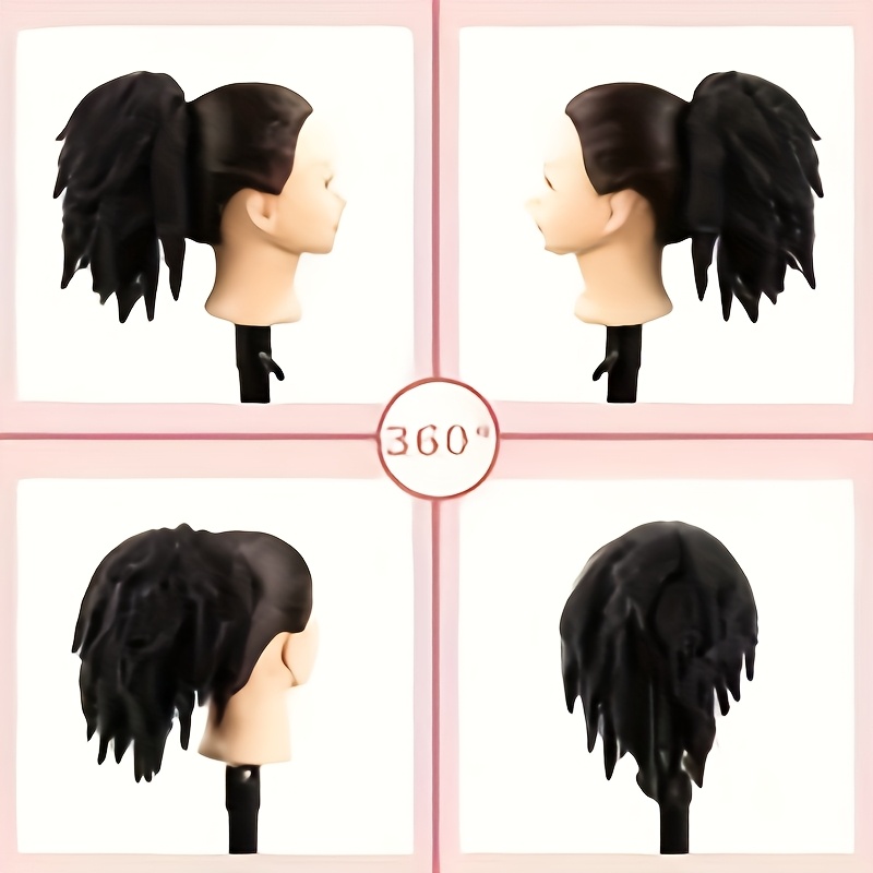   14 afro   ponytail extension with clips synthetic hair drawstring ponytail for women black secure hold natural look versatile styling for all   ponytail hair clip details 8