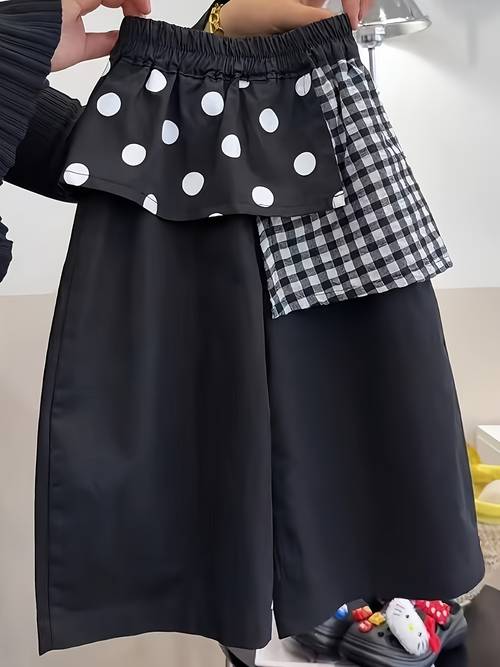 girls trousers summer 9 point pants new fashionable two piece skirt pants baby korean style buttock cover wide leg pants for outdoor