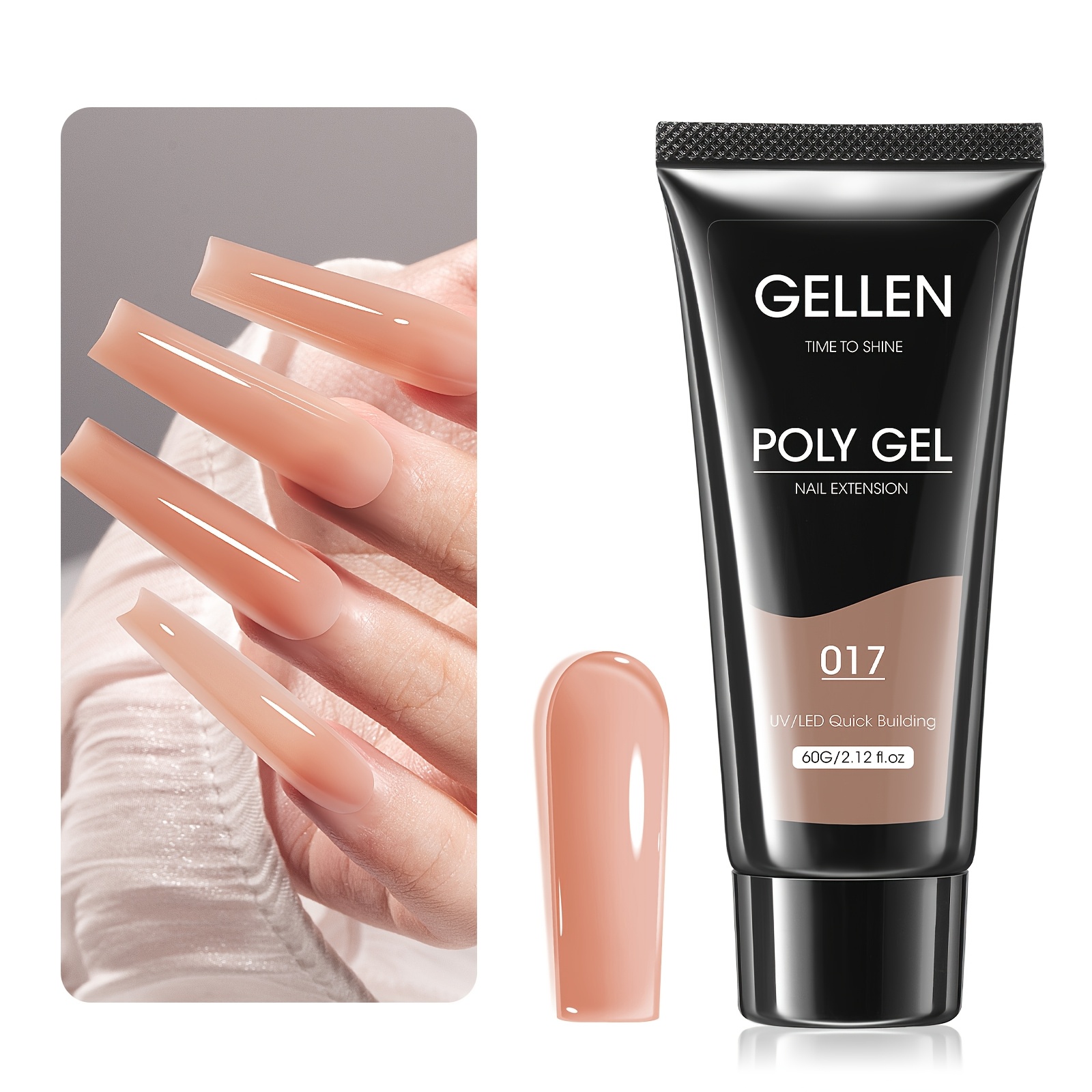 

60g Poly Nail Extension Gel - Quick-dry, Long- Builder In -nude | Ideal For Diy & Salon Use | Easy Application For Trendy , No Formaldehyde, Gel Nail Supplies