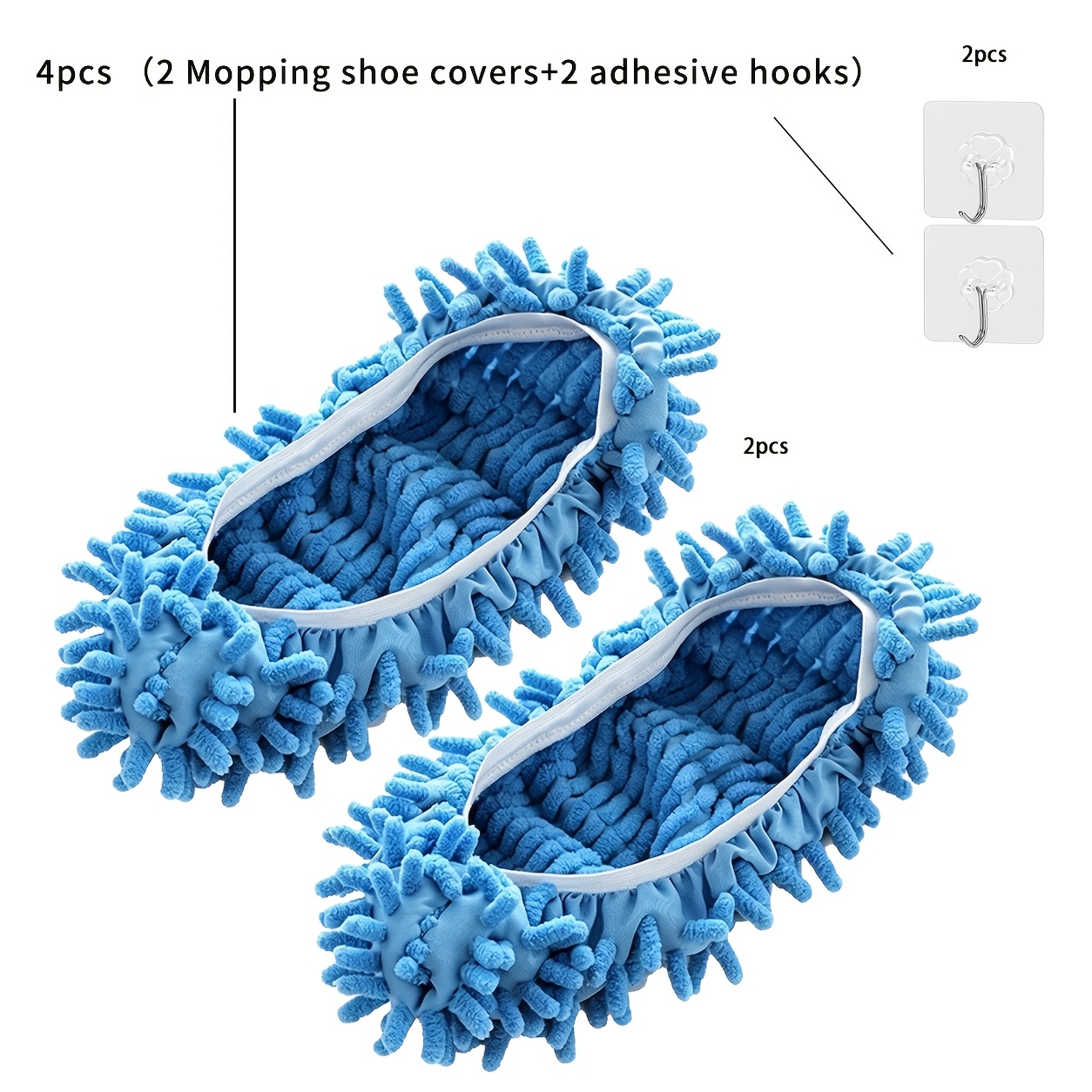 TEMU Chaussons serpillière en microfibre pour le nettoyage de , couvre-chaussures, , lavables, réutilisables, chaussettes de pied en microfibre pour