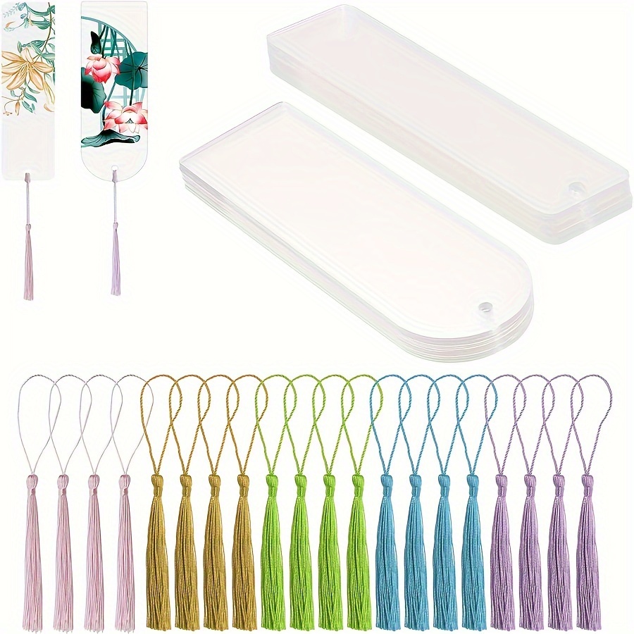 20pcs Blank Transparent Acrylic Diy Bookmarks Colorful Rectangular Plastic Craft Transparent Acrylic Bookmarks 20pcs Small Bookmarks For Diy Design Projects And Graduation Gift Labels
