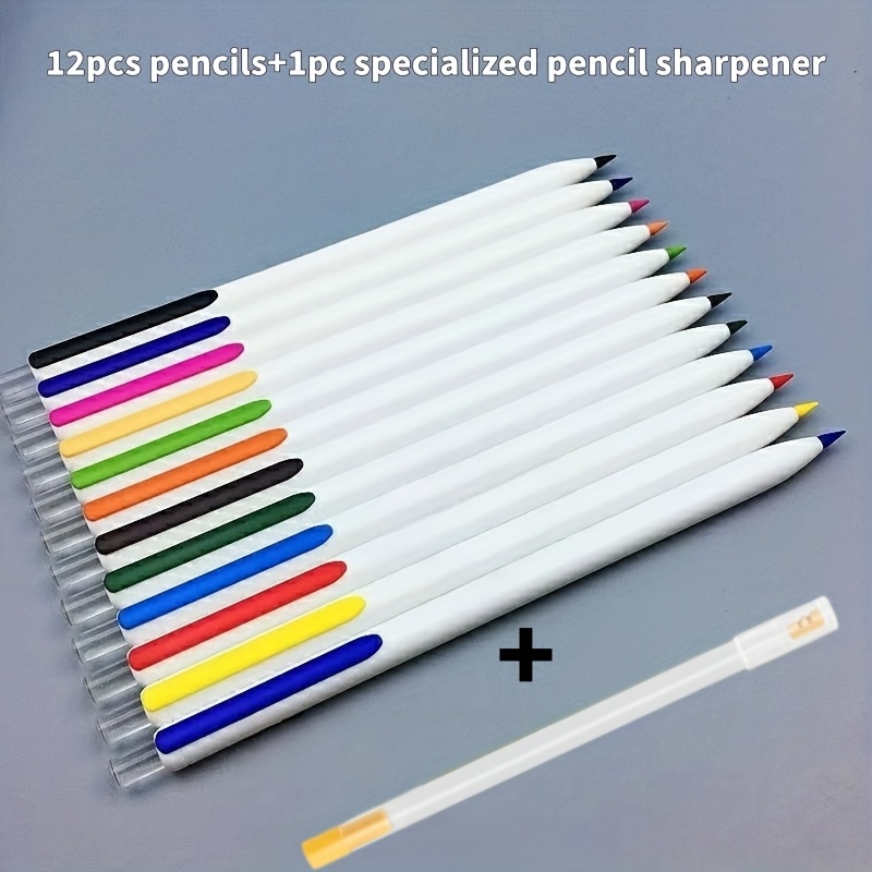Automatic Colored Pencil | Push-button Eraser, Replaceable Refill, Oil-based Refill, For Sketching And Drawing, Professional Painting, Blending Colors