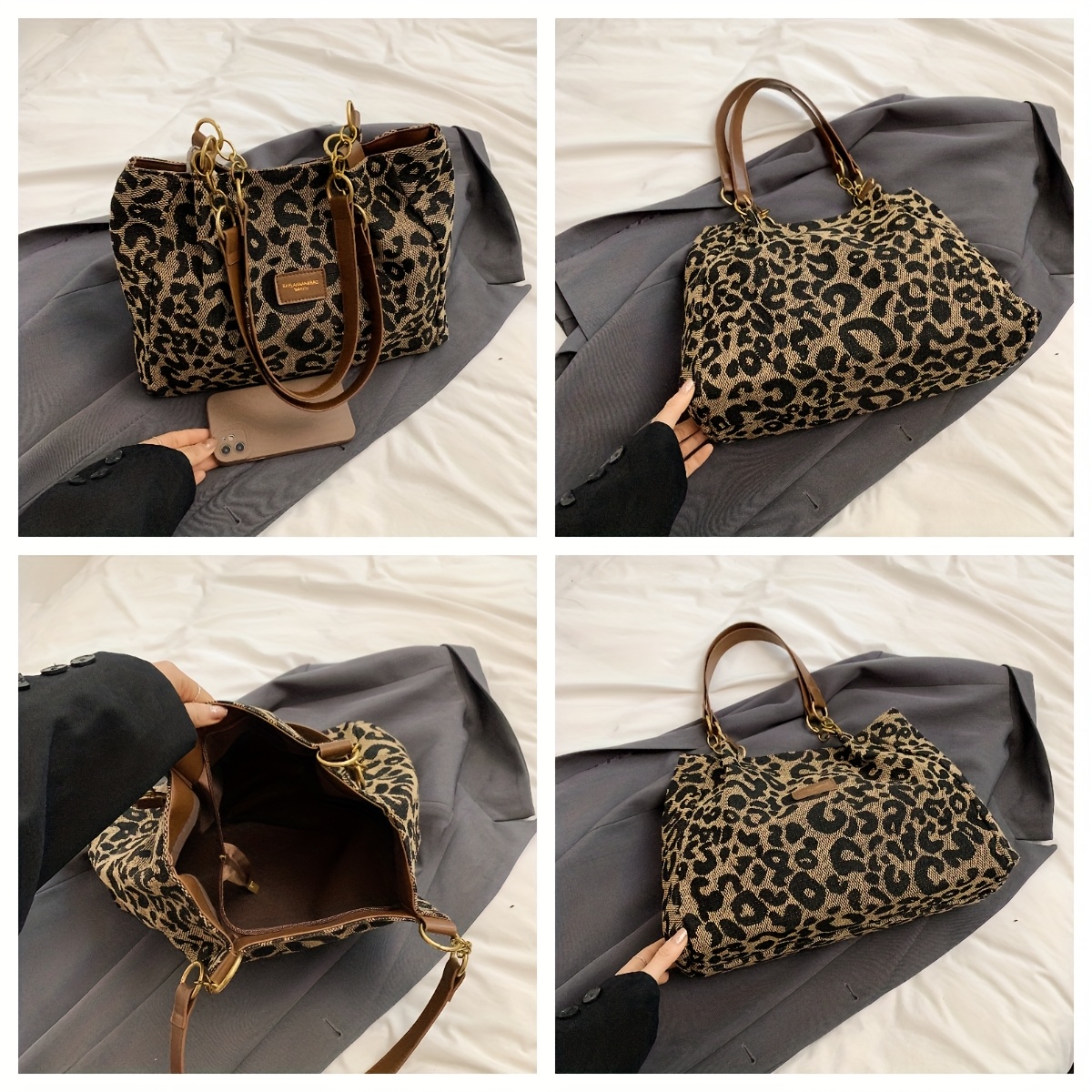 【Paragraph】25SS★ No.05 LEOPARD PATTERN CANVAS BAG S9cd0807f1ec14f6aa6d444f3b23aa