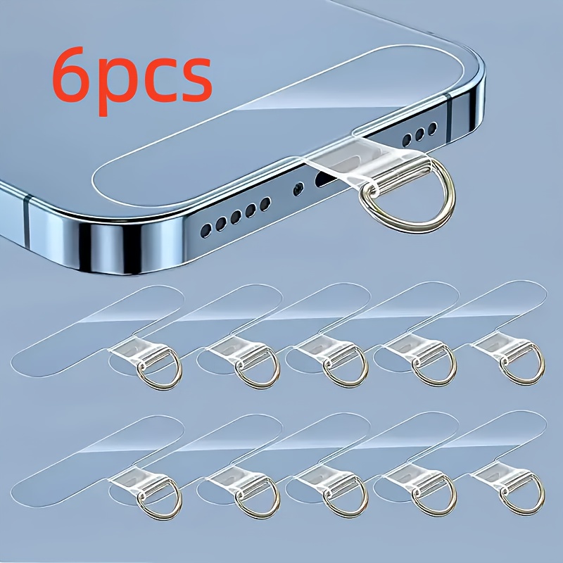 6pcs Tpu Phone Lanyard Stickers - Universal Adhesive Phone Holder With Detachable Anti-loss Strap Kit, Daily Use - Great Gift For Tech Enthusiasts