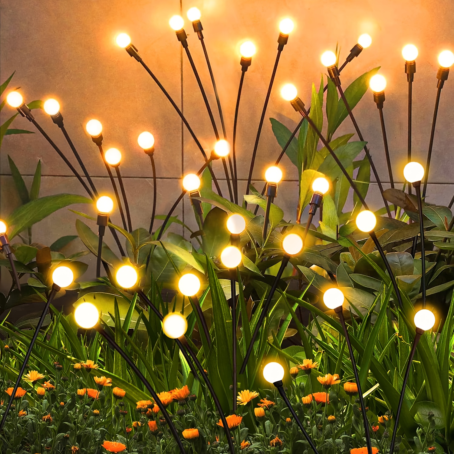Luces solares, luces solares de luciérnaga, diseñadas para caminos de jardín al aire libre y decoración de césped, adecuadas para Halloween, Navidad, Año Nuevo y decoraciones de Ramadán, ideales para patios, calles, paredes exteriores, porches, jardines e iluminación de parques