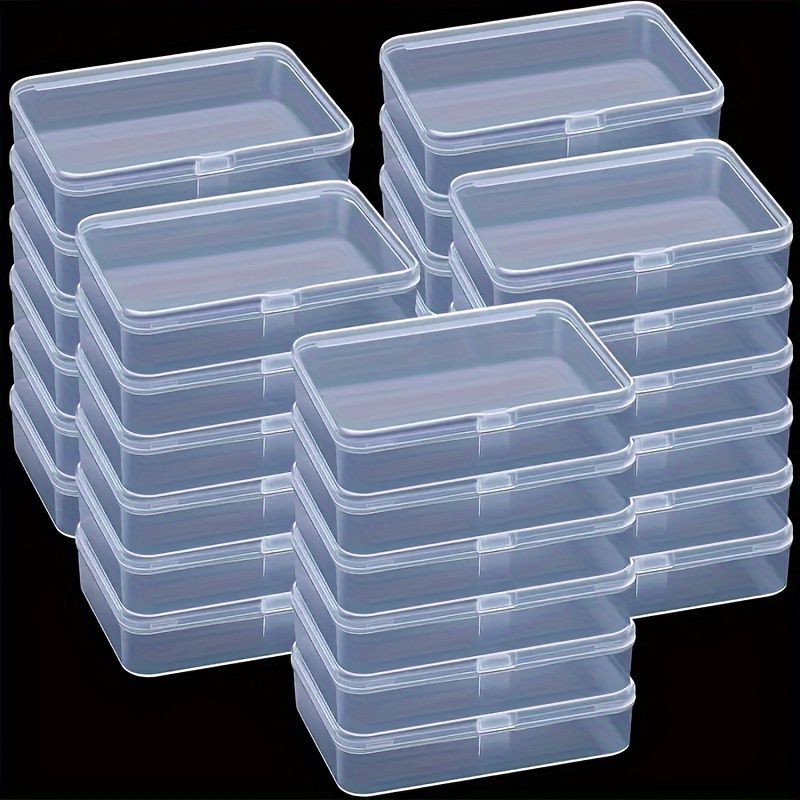 

10-pack Clear Plastic Storage Boxes With Lids, Vintage Solid Color, White, Snap Closure, For Beads, Game Pieces, Business Cards, Craft Supplies, Fishing Gear, Pe Material, Commuter-friendly