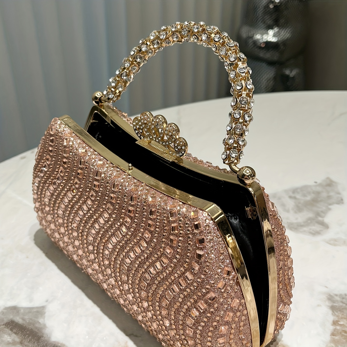 Acheter Strass sac de soirée motif coeur argent pochette femmes mode diamant Banquet pochette et sac à main mariage mariée bal portefeuilles