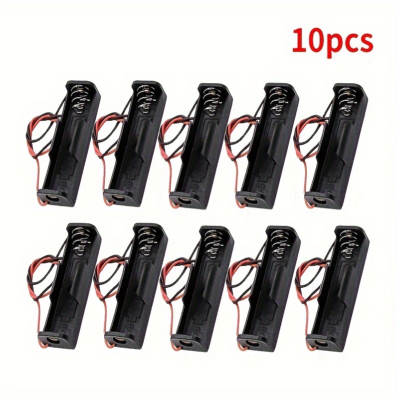 10pcs/5pcs Pack 18650 Battery Holder Case With Wire Lead Suitable For Power Banks, Flashlights, Outdoor Devices - 1-slot Battery Storage Box, Compatible For 3.6v-4.2v