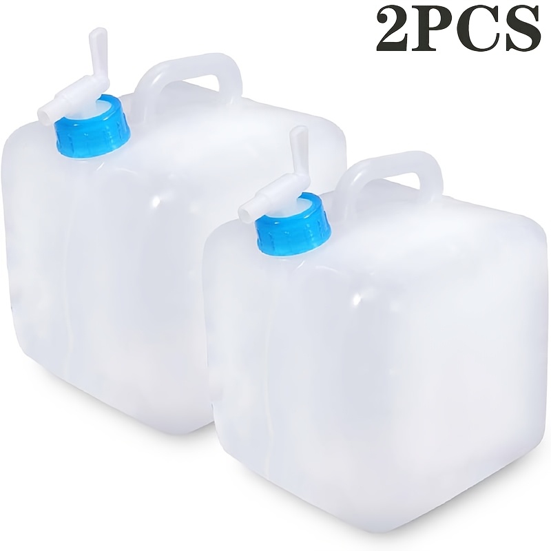 TEMU 2 Pack 5.3 Gallon Collapsible Water Container With Spigot, Portable Foldable Water Container, Camping Water Storage Jug Tank For Outdoor Sports