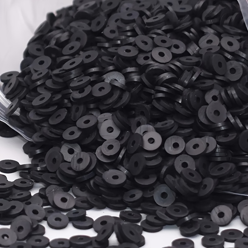 E-shop 1500 Stück 6mm Weiche Tonplatten, Runde Scheiben, Abstandshalter, Armbänder, Halsketten. Perlen Set, Zubehör zum Basteln. Dekorative Perlen