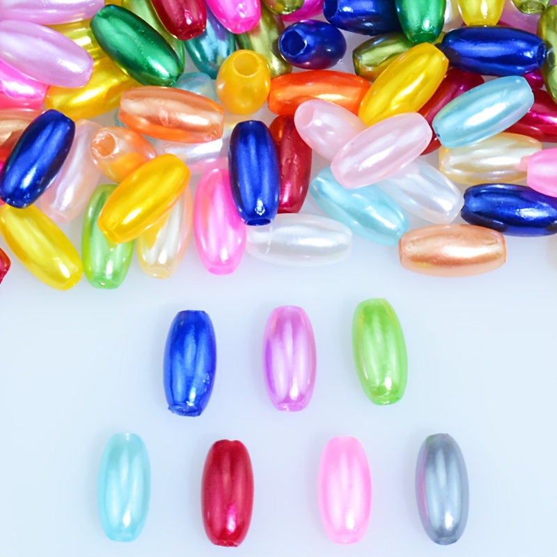 

200pcs 10 Colors Oval Rice Grain Beads For Handmade Beads