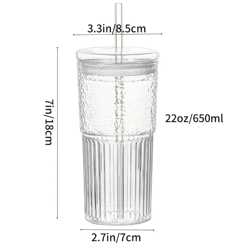 2 glasses 650 ml 22 2 oz with lid and straw iced coffee smoothies and travel reusable and ideal gift for women christmas gift Product details 11