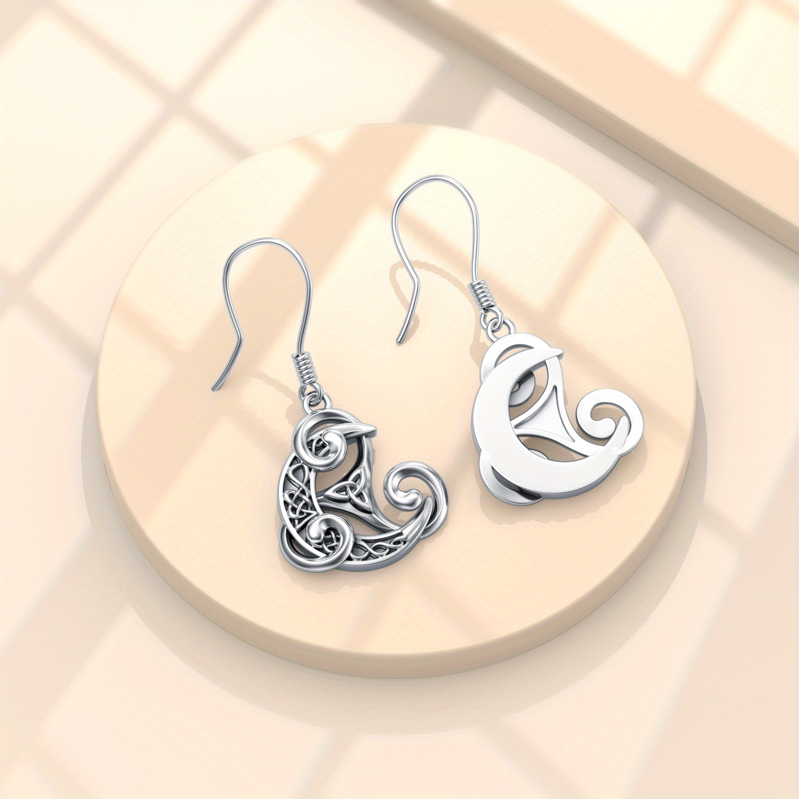 Women's 925 Sterling Silver Celtic Knot Earrings, Triquetra Design