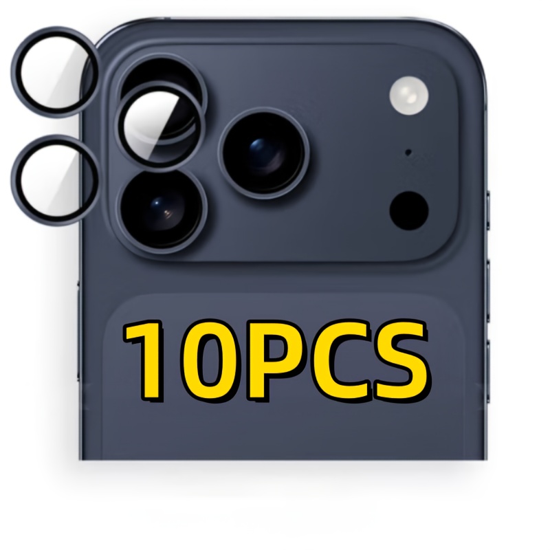 E-shop 10er Pack Kameralinsenschutz für iPhone 17 Pro Max/17 Pro/17/17 Air Zubehör, Metall gehärtetes Glas Kameraschutz, bruchsicher [Hülle]