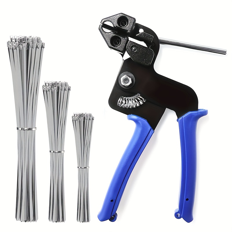 stainless steel tie down pliers and metal ties set heavy duty metal tie down tool kit special tool for fastening and cutting stainless steel tie downs with 150 heavy duty metal tie downs