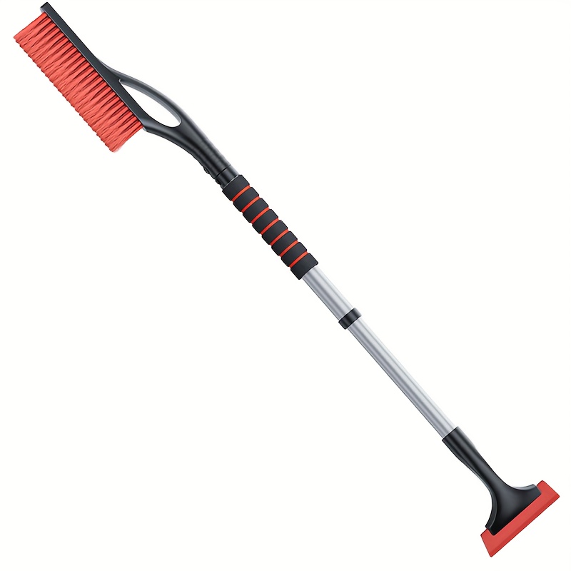 TEMU Râteau de déneigement d'hiver en un pour voiture, manche télescopique, tête de brosse plus large, construction robuste, accessoire de ski