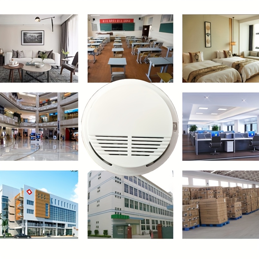 TEMU 2 Independent Detectors, Warehouse/company Sound And Light Alarms Suitable For Bedrooms, Kitchens, Living Rooms, Hotels, And Offices