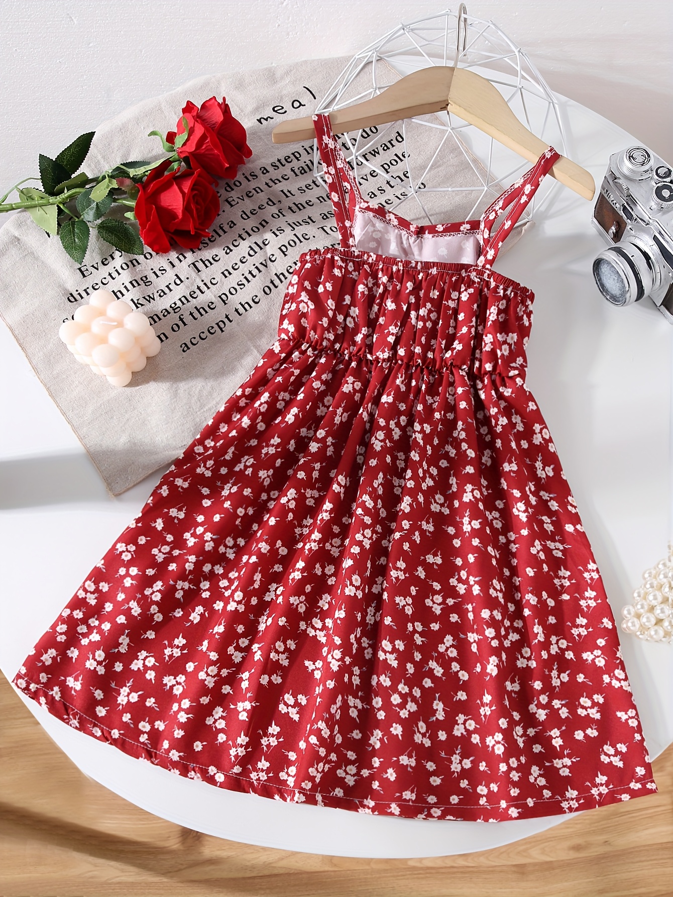 meisjes zomer bloemenprint zonnejurk casual mouwloze a vorm Temu