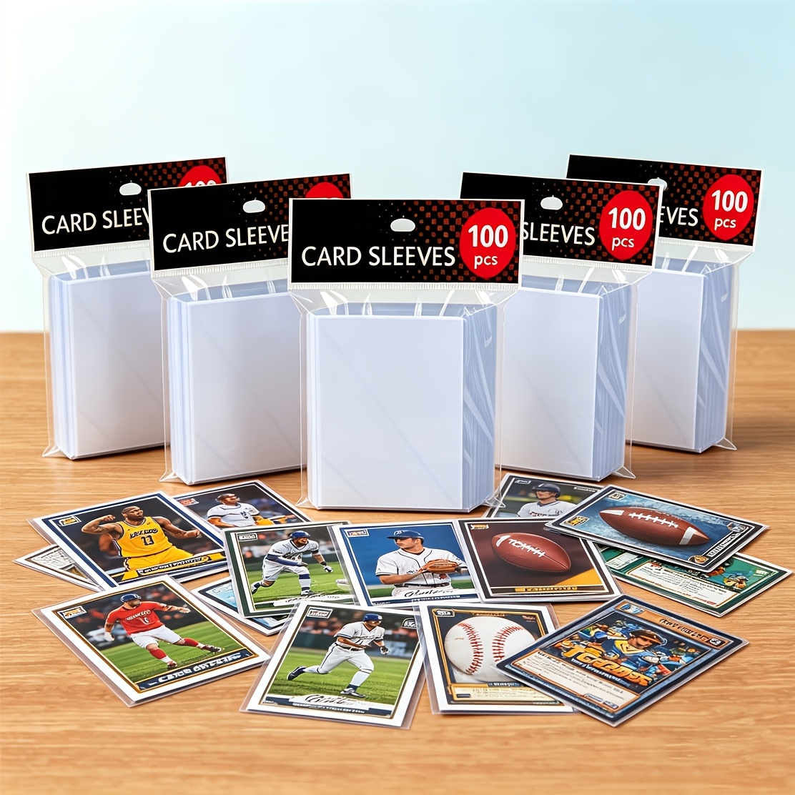 TEMU 490pcs Clear Trading Card Sleeves, 3.9mil Soft Plastic Card Protectors For Mtg, Baseball And Sports Cards, Organize And Your Collection For