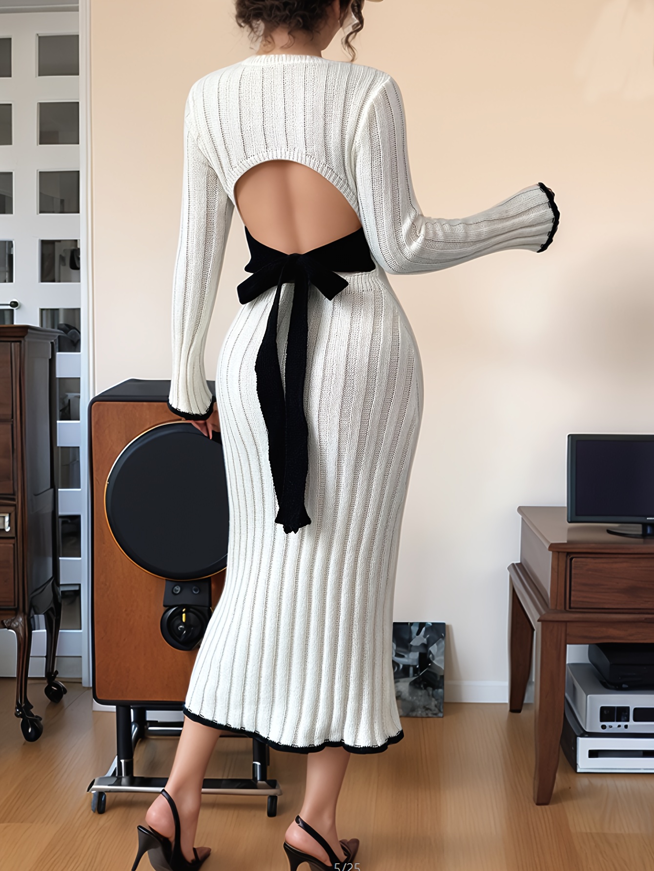 strapless open back dress Pima Rib Knit L&L Racerback Dress main image 0