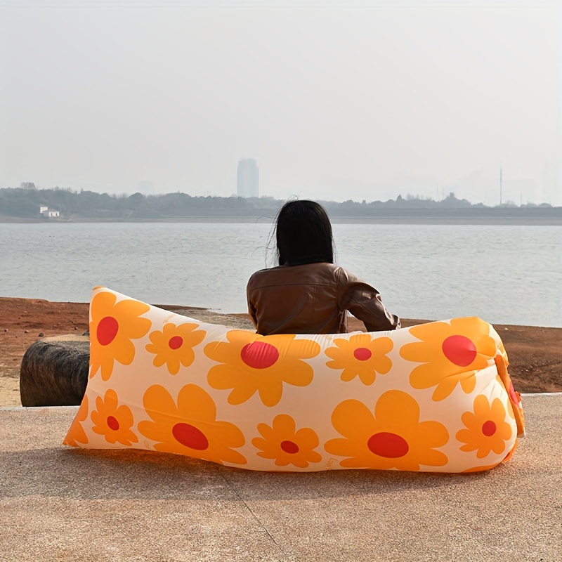 Tumbona inflable para sofá cama, saco de dormir para playa, camping, lago  jardín (rosa)