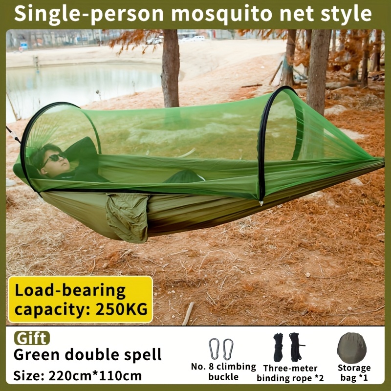 TEMU Net Hammock Portable Outdoor Hammock Camping And Hiking Portable Hammock With Net, Hiking Equipment, Travel Accessory, Lightweight Design,