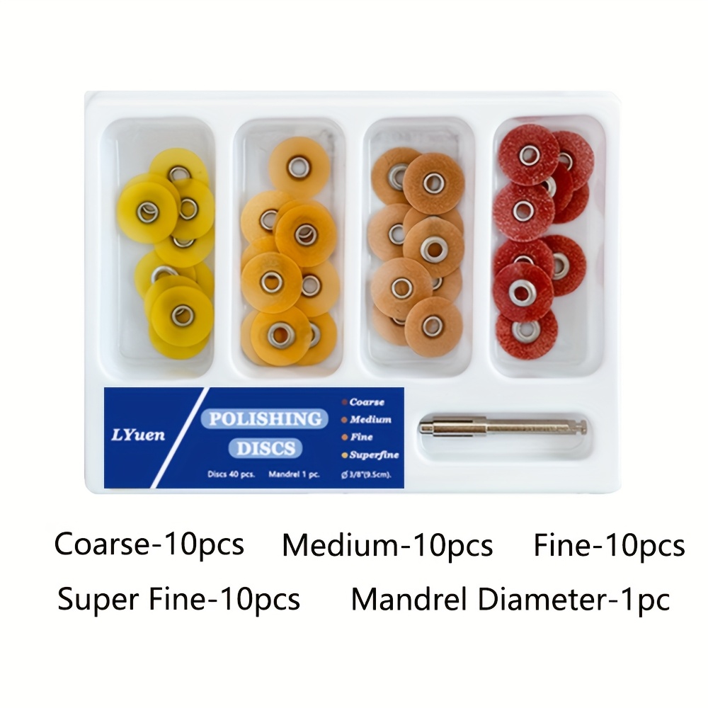 TEMU 40pcs Per Box Of Mixed Color Ultra-thin Composite Polishing Discs Sizes (9.5mm And 12.7mm) And 4 Grit Options, Suitable For Polishing Jade,