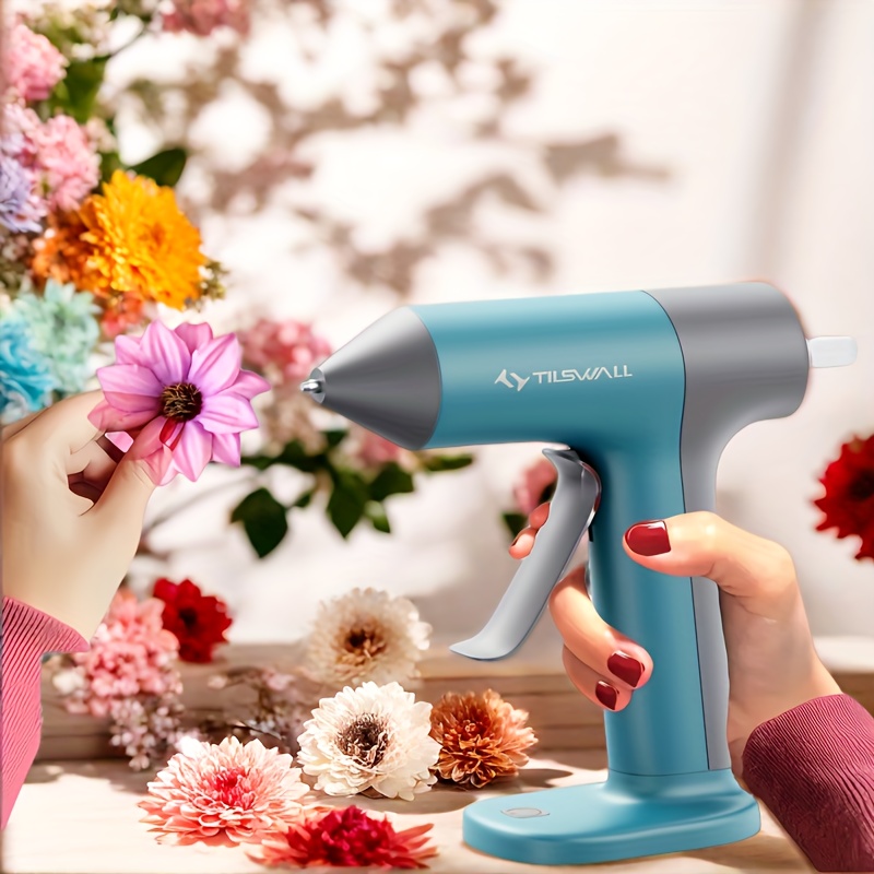 TEMU 4v Cordless Hot Melt Glue Gun, Rechargeable Fast Preheating Glue Gun Kit With 20pcs Premium Mini Glue Stick, Automatic- Glue Gun For Art, Craft,