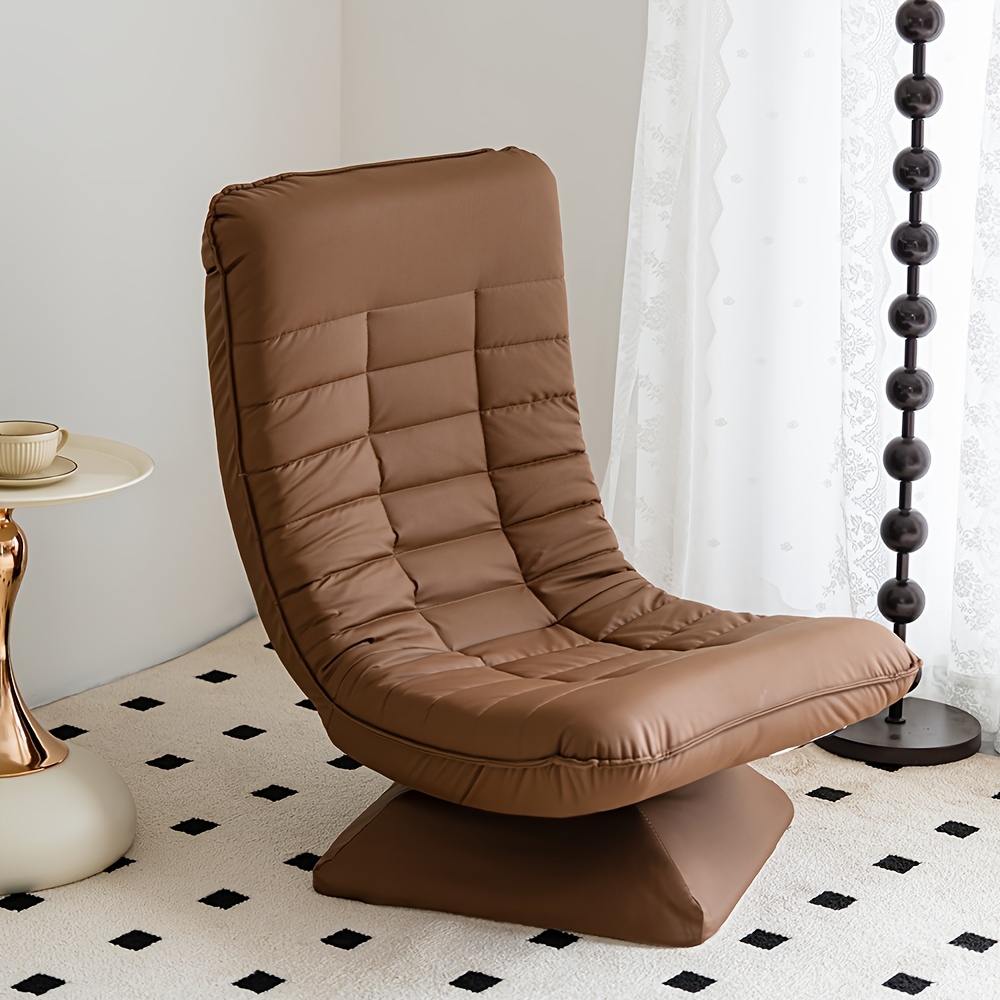 Adult Swivel Floor Chair - Lounge Chair with 360-Degree Rotation - Cushioned Banana Chair, Foldable & Comfortable Back Support Seat for Gaming, Reading, And Watching