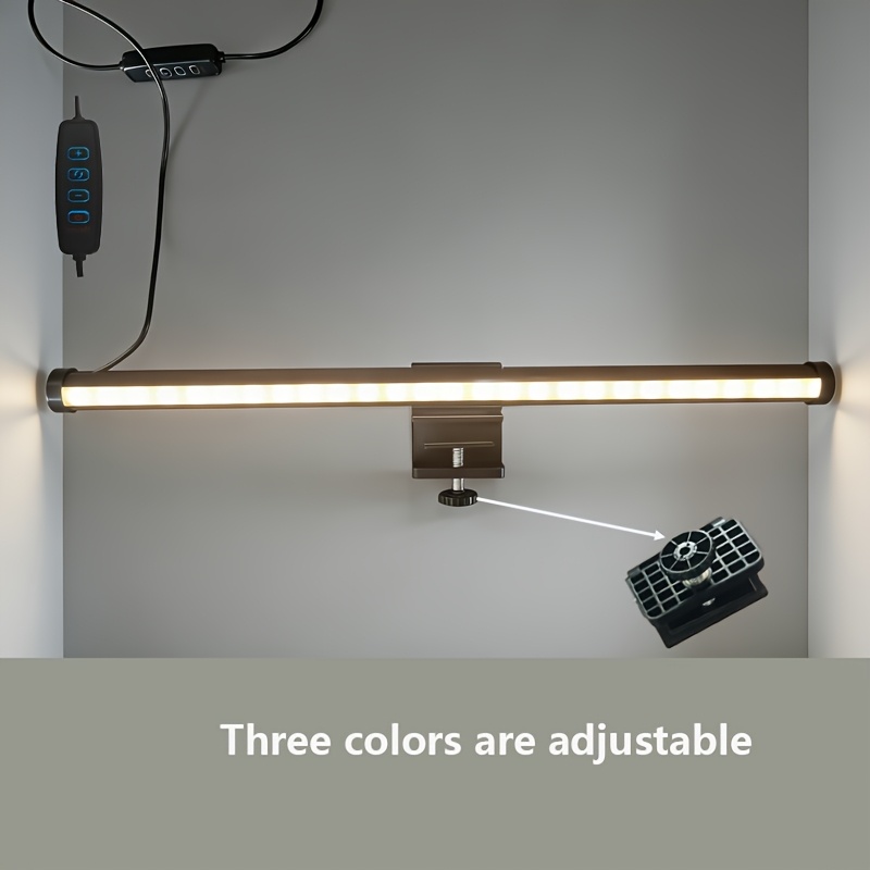 TEMU Lampe de lecture intelligente à lumière tricolore et des yeux, lampe et abat-jour, lumière d'appoint pour écran d'ordinateur/moniteur, lampe de