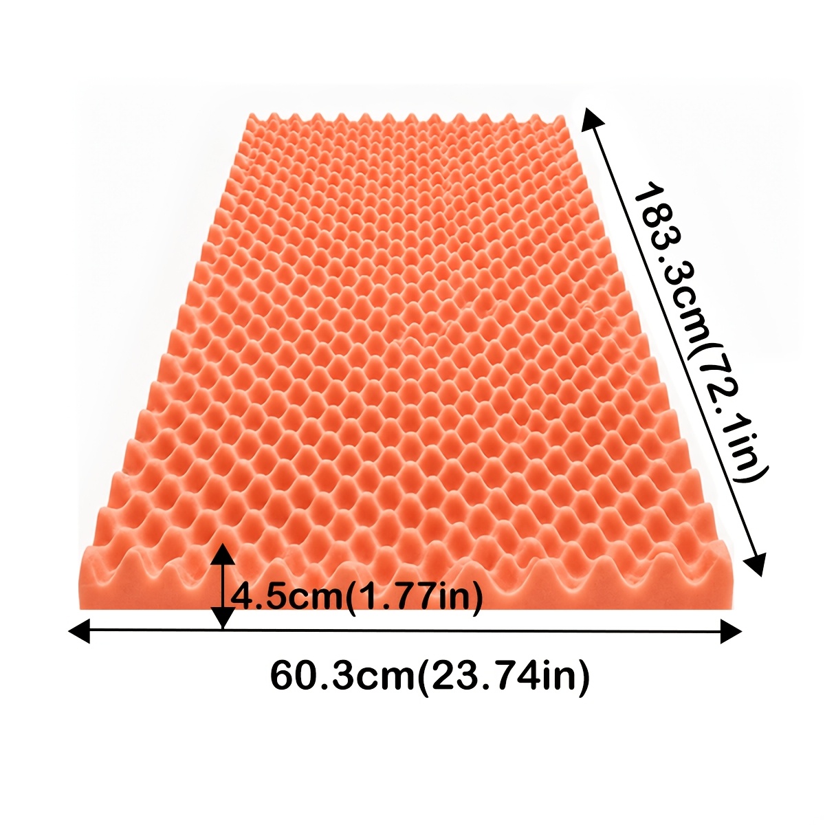 TEMU Orange Egg-shaped Wavy Sofa Replacement Cushion, Moderately Firm, With Multi- Body Weight Distribution, Providing Stable Support, Suitable For
