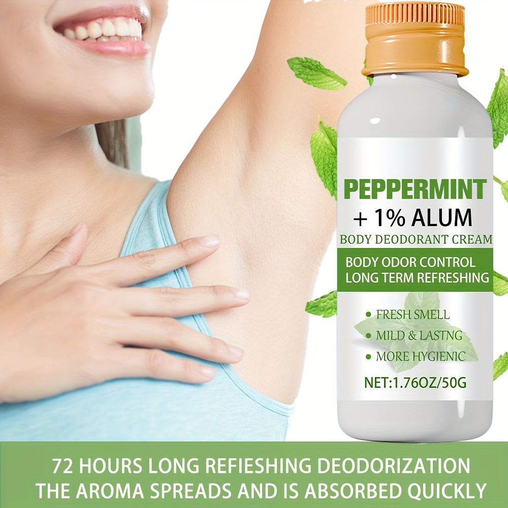 Mint Deodorant Cream -- Mint, 1% Alum, Glycerin, Aloe Vera -- Fresh Smell, Mild and Long-lasting, More Hygienic -- Body Odor Control, Long-lasting Fresh Fragrance -- Body Deodorant Cream -- Unisex