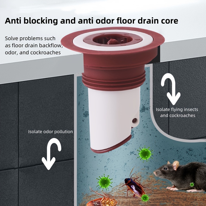 

1pc Floor Drain Anti-odor Artifact, Toilet Universal Anti-insect Closed Mouth Cover, Toilet Anti-return Odor Sewer Floor Drain Inner Core, Home Artifact
