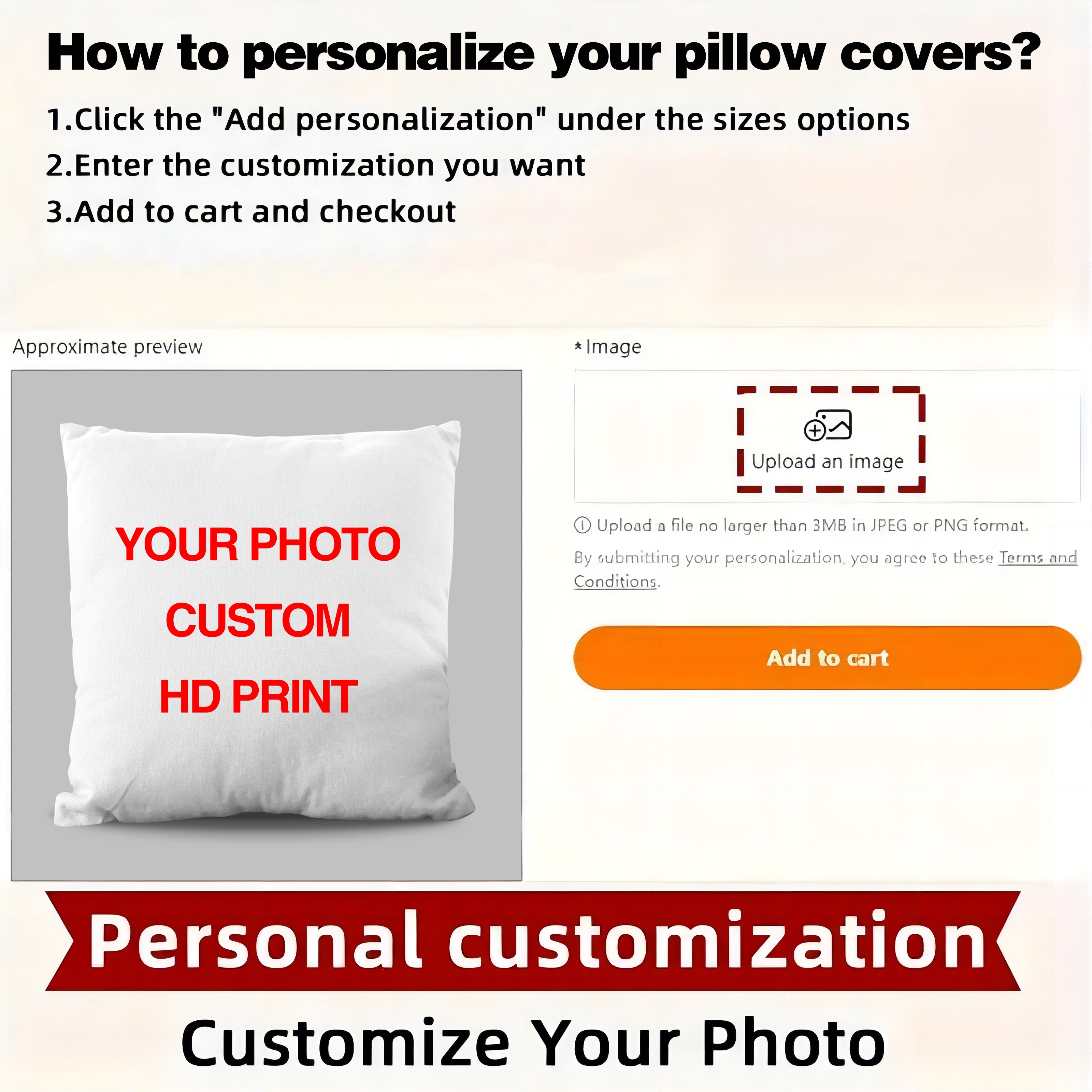 personalized 18x18 inch polyester plush pillowcase custom family photo single sided print soft   not included details 6