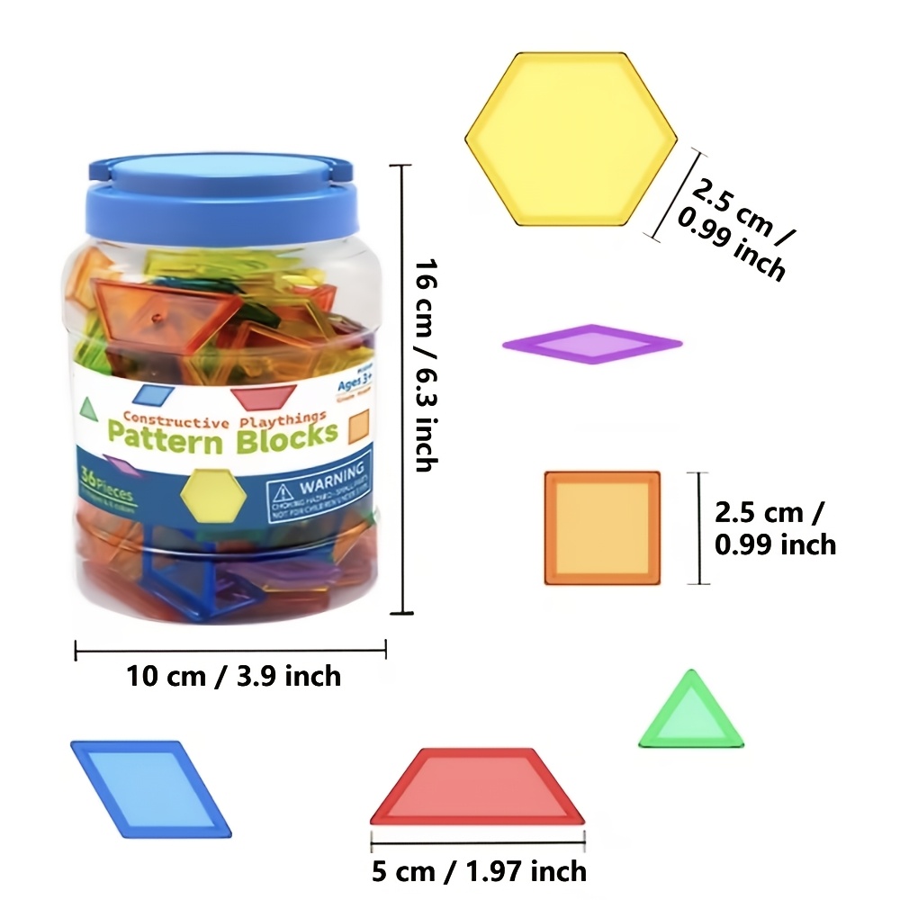 Translucent Pattern Blocks for Educational Light Table Play