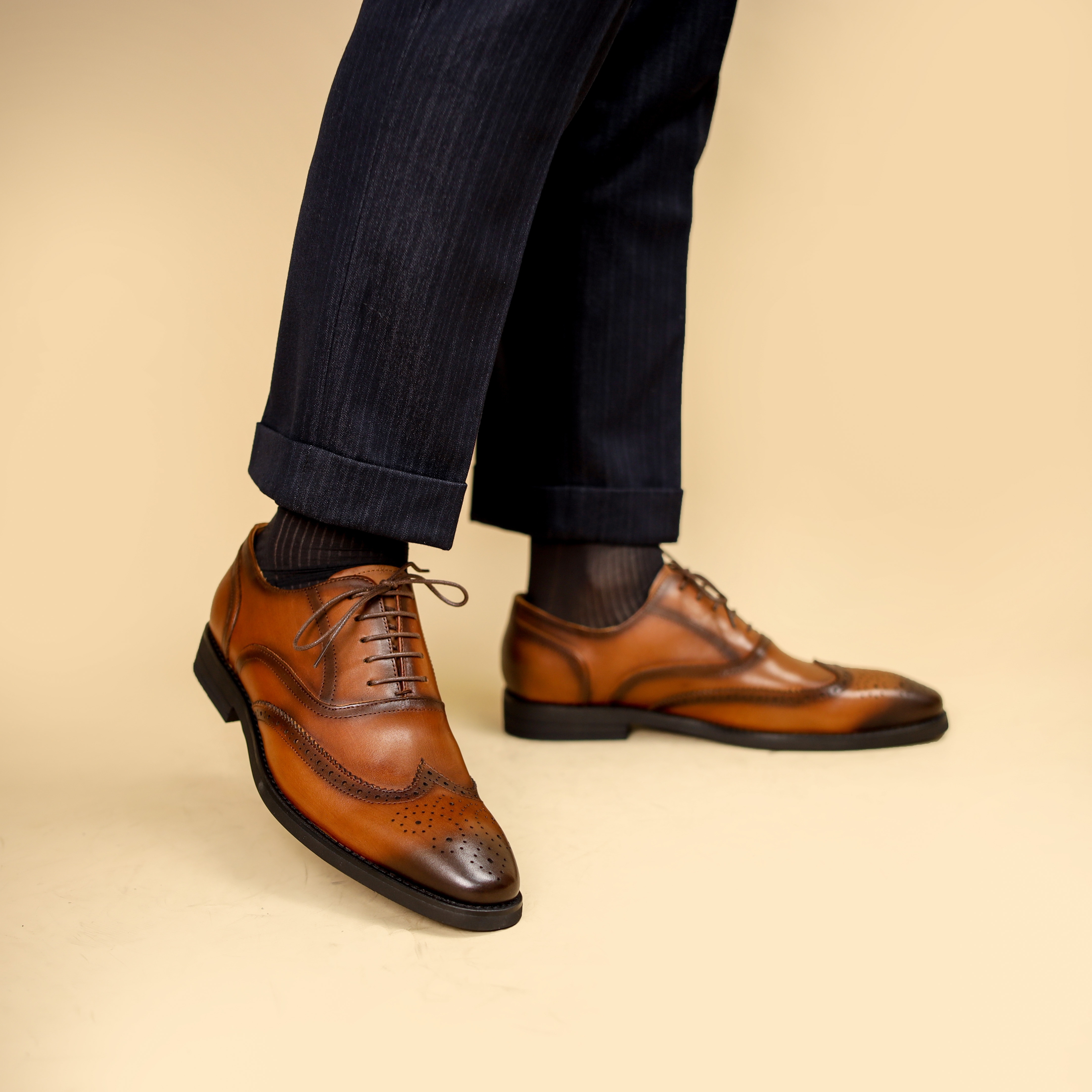 mens brogue dress shoes formal business oxford - Temu display picture 1