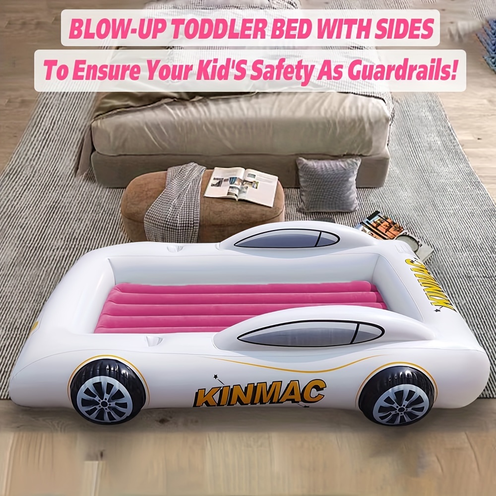 

Children's Inflatable Travel Bed For Kids Boys Girls, Portable Inflatable Air Mattress Racing Sleeping Mat, Pink, Green, Blue