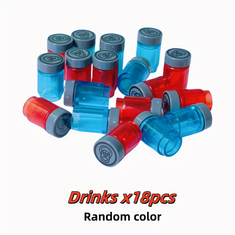 Image of Moc Colorful Wine Bottles/box/drinks/goblet Building Blocks Toys Random Color Small Particles Building Blocks Set Accessory Compatible With Birthday Gifts Halloween Christmas Gift
