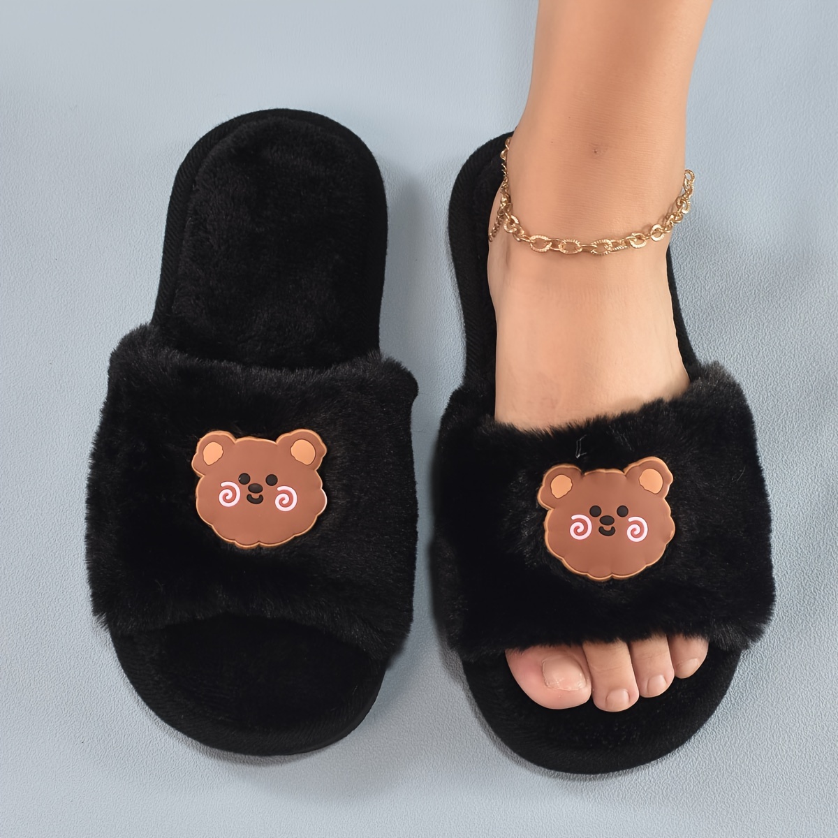 

Fuzzy , Bear & Slippers - , -toe , For /