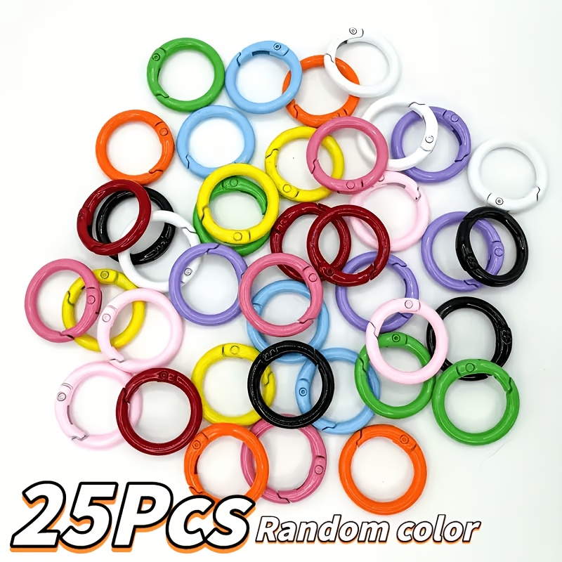 TEMU 25 piezas de arandelas tipo O de aleación de con aleatorios, mosquetones de rápida de metal duradero multicolor, fáciles de abrir y cerrar, con