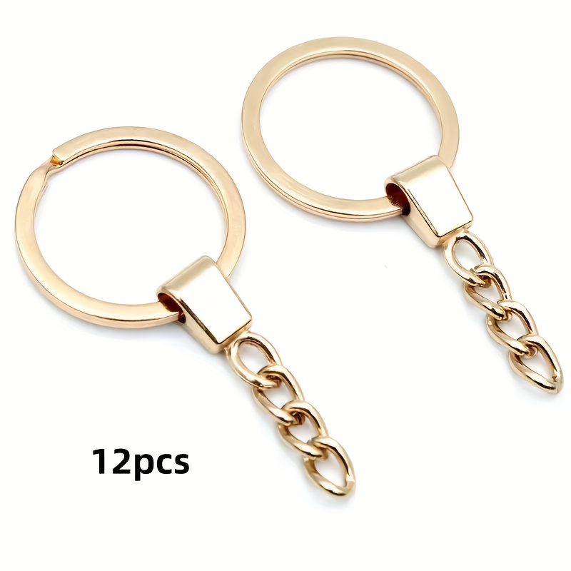 TEMU 12 Porte-clés minimalistes de haute qualité en de , anneaux de clés, avec boucles de chaîne, adaptés aux pendentifs, clés, décorations de sac à