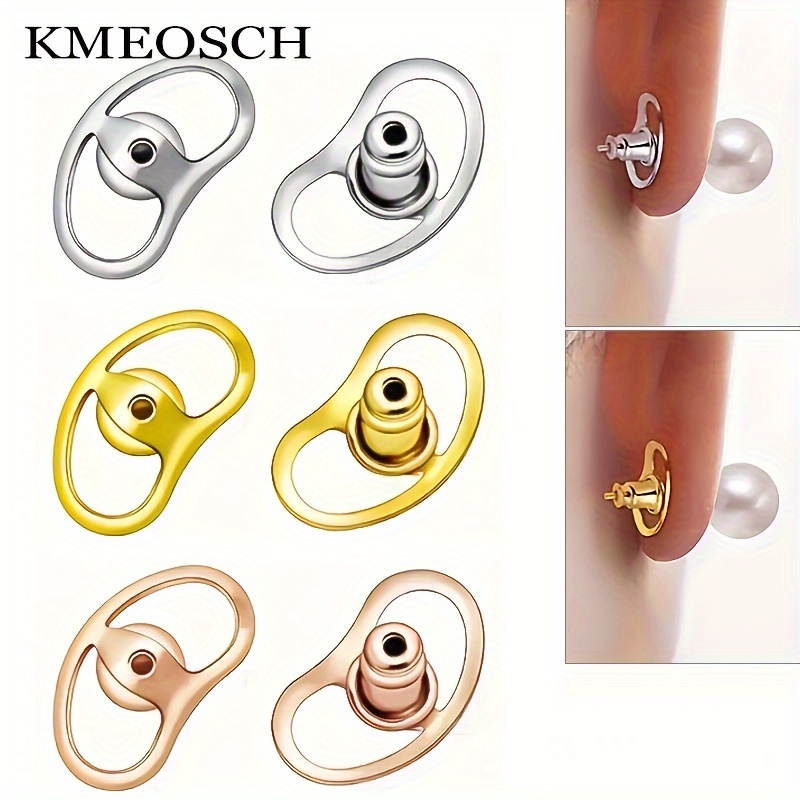 

Kmeosch 2 Pair Copper Earring Lifters & Backs - Hypoallergenic Support For Droopy Ears, Adjustable Secure Earring Findings For Heavy Studs