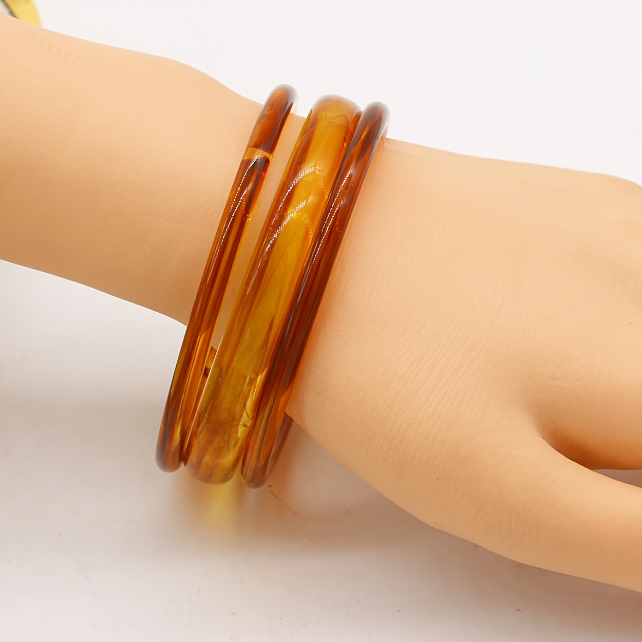 3pc Multicolor Thin Hoop Acrylic Bracelets Set