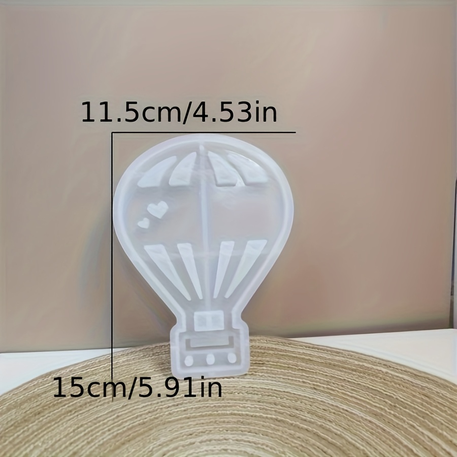 E-shop Raysin DIY Silikonform - Heißluftballon-Form mit Herz-Ausschnitten & Rillen für Bausteine & Trockenblumen, Wiederverwendbare Bastelformen für